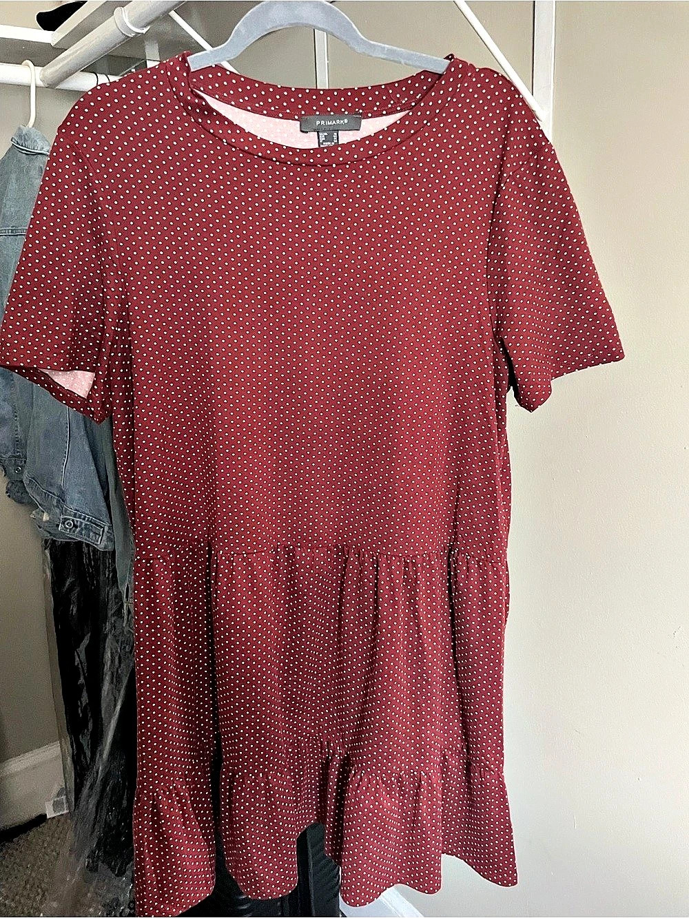 Primark Polka Dot Mini Dress in Red & White Size 14